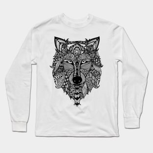 Zentangle Wolf Long Sleeve T-Shirt